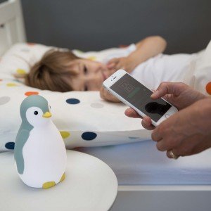 Беспроводная колонка + будильник + ночник пингвинёнок ZAZU Пэм Синий