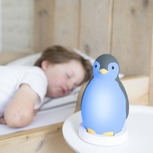 Беспроводная колонка + будильник + ночник пингвинёнок ZAZU Пэм Серый