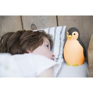 Беспроводная колонка + будильник + ночник пингвинёнок ZAZU Пэм Серый
