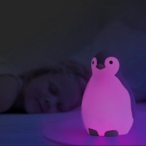 Беспроводная колонка + будильник + ночник пингвинёнок ZAZU Пэм Розовый